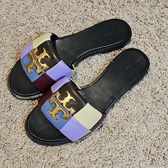 Tory Burch Everly Anatomic Slide Sandal - Leather - Multi Color - Picture 3 of 6